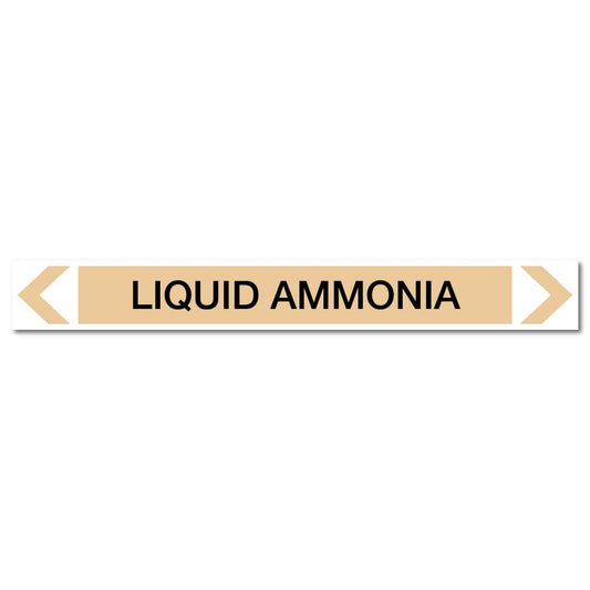 Gases - Liquid Ammonia - Pipe Marker Sticker - New Signs