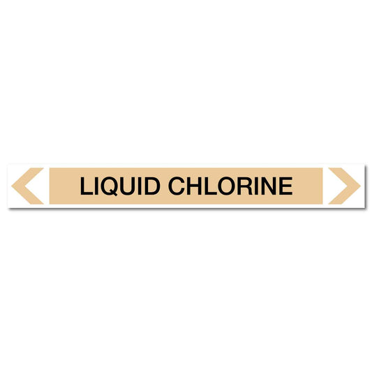 Gases - Liquid Chlorine - Pipe Marker Sticker - New Signs