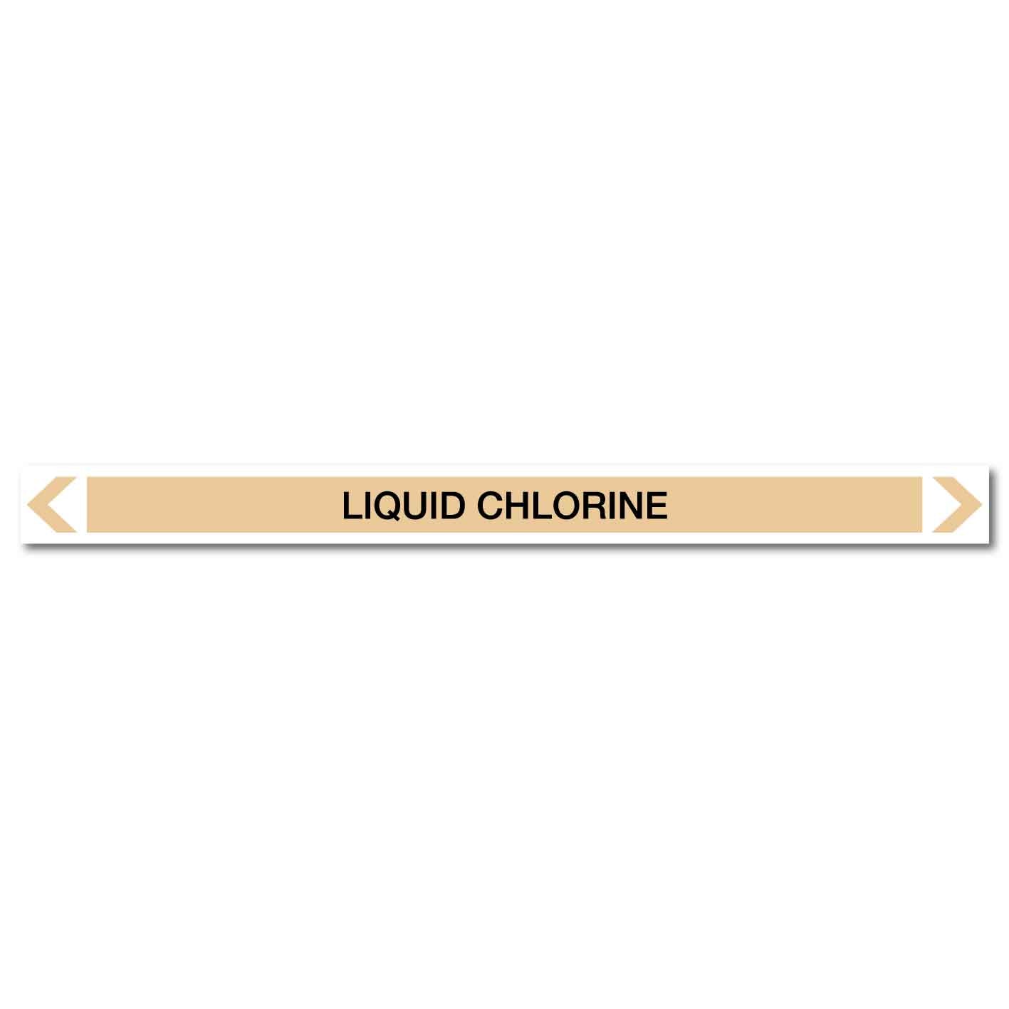 Gases - Liquid Chlorine - Pipe Marker Sticker - New Signs