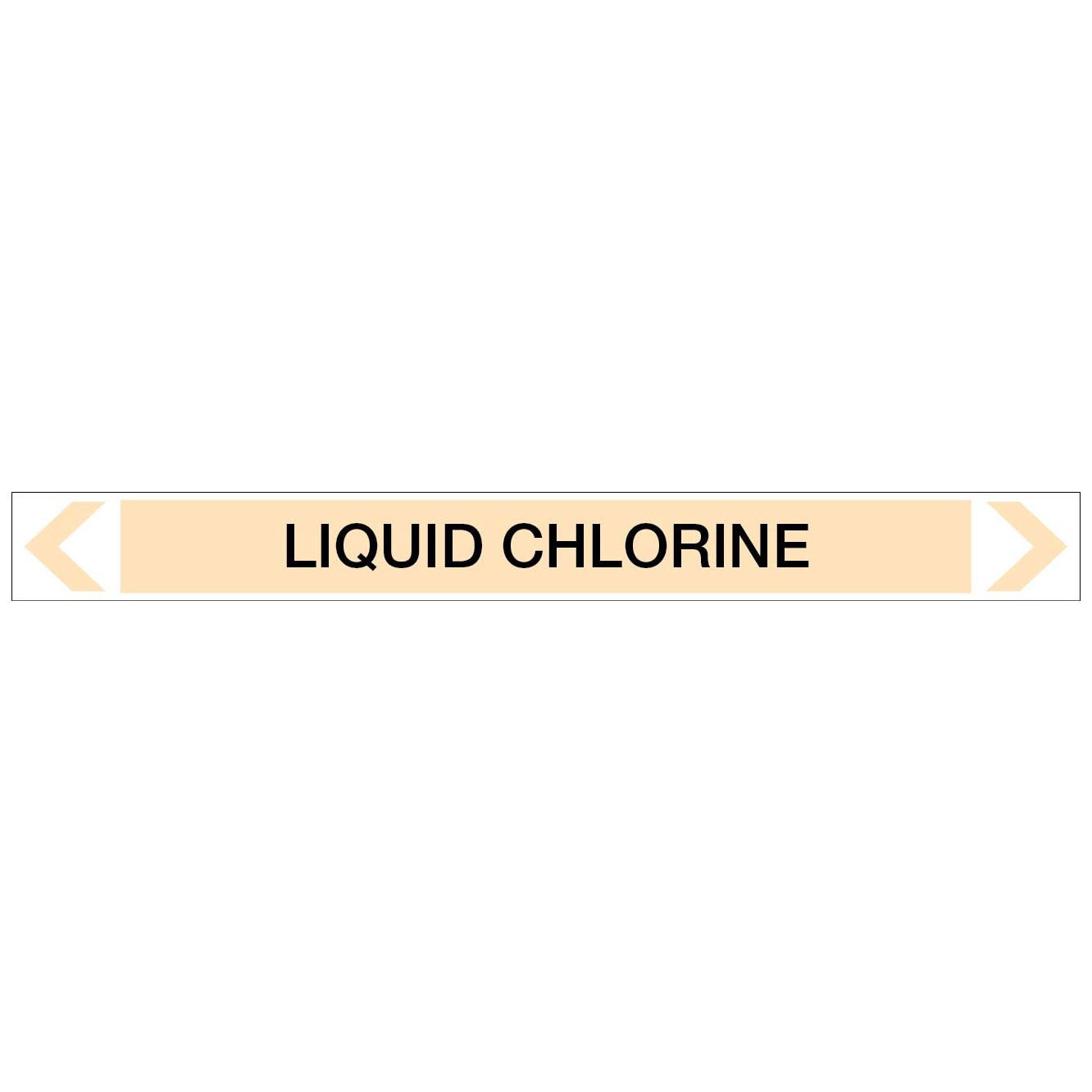 Gases - Liquid Chlorine - Pipe Marker Sticker - New Signs