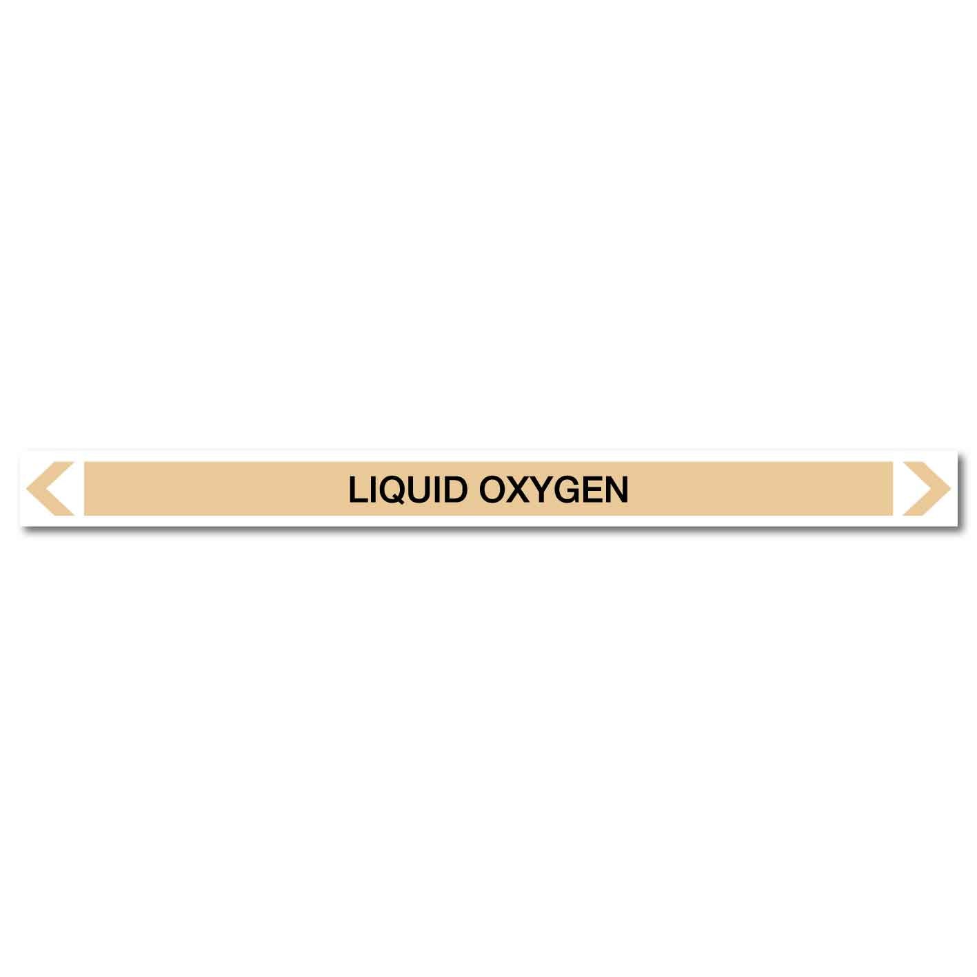Gases - Liquid Oxygen - Pipe Marker Sticker - New Signs