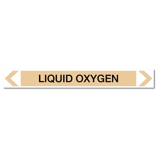 Gases - Liquid Oxygen - Pipe Marker Sticker - New Signs