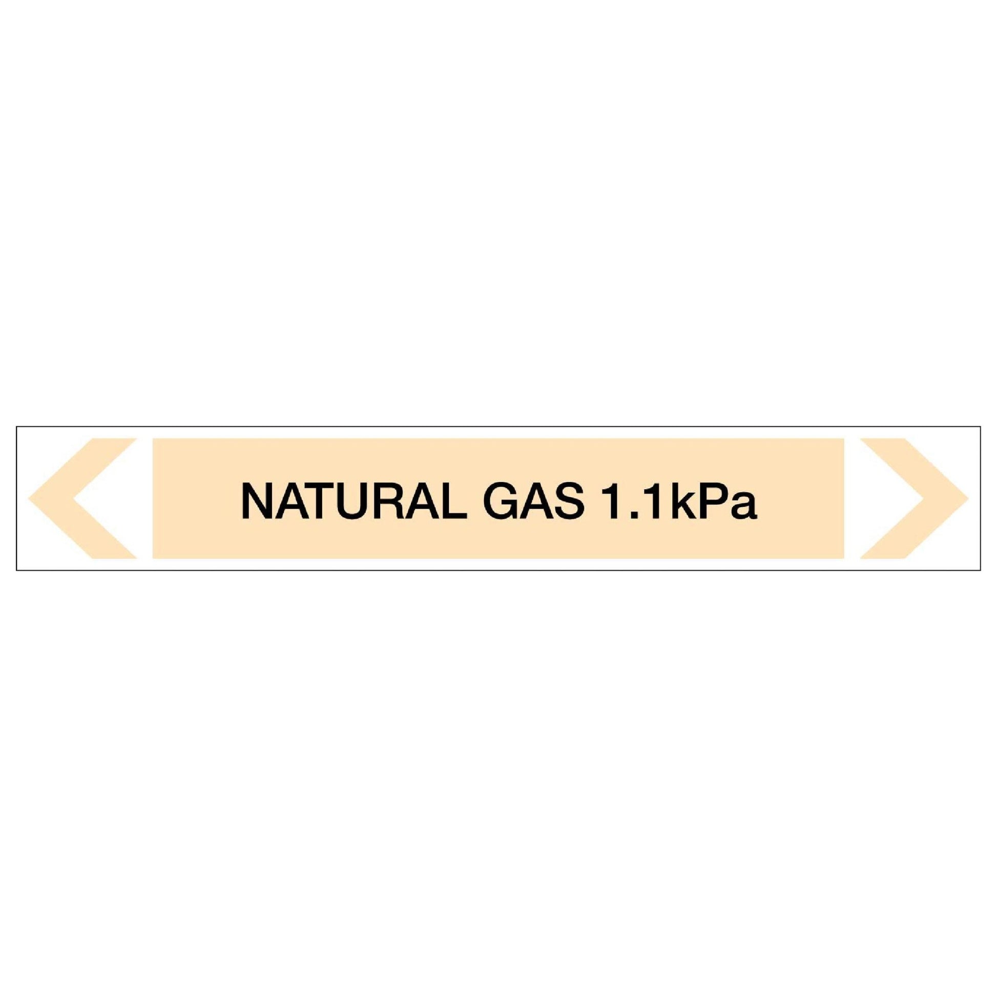 Gases - Natural Gas 1.1kPa - Pipe Marker Sticker - New Signs