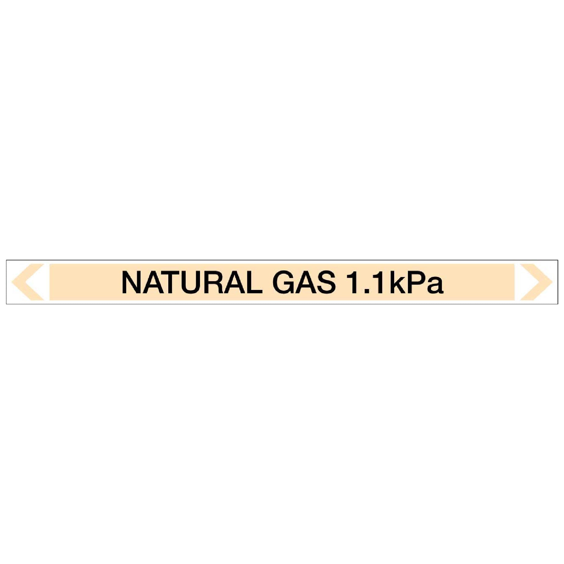 Gases - Natural Gas 1.1kPa - Pipe Marker Sticker - New Signs