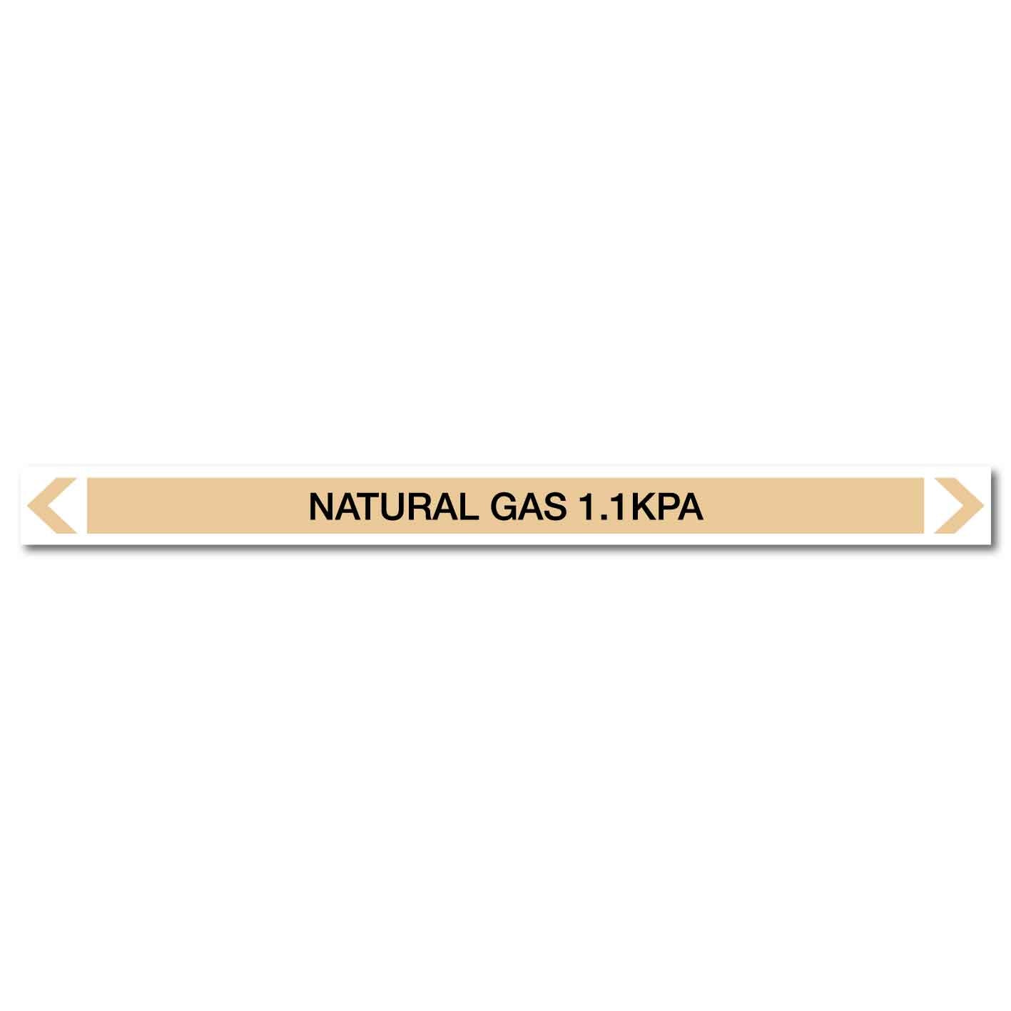 Gases - Natural Gas 1.1kPa - Pipe Marker Sticker - New Signs