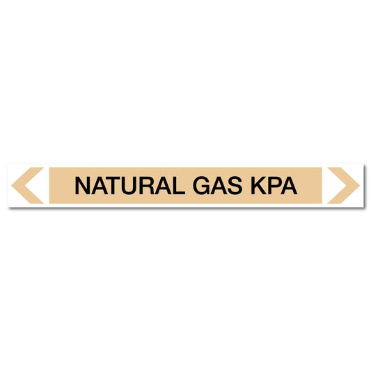 Gases - Natural Gas kPa - Pipe Marker Sticker - New Signs