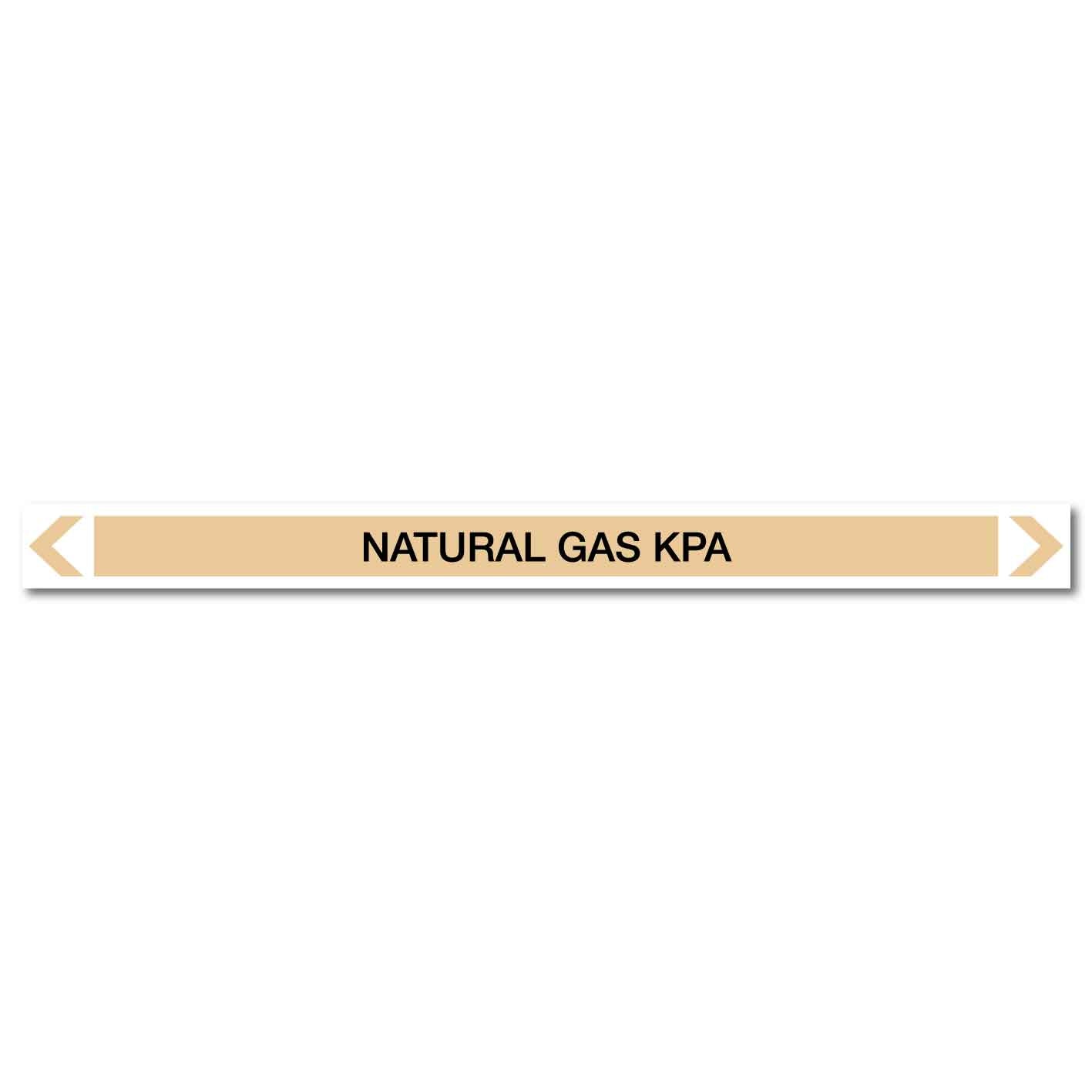 Gases - Natural Gas kPa - Pipe Marker Sticker - New Signs