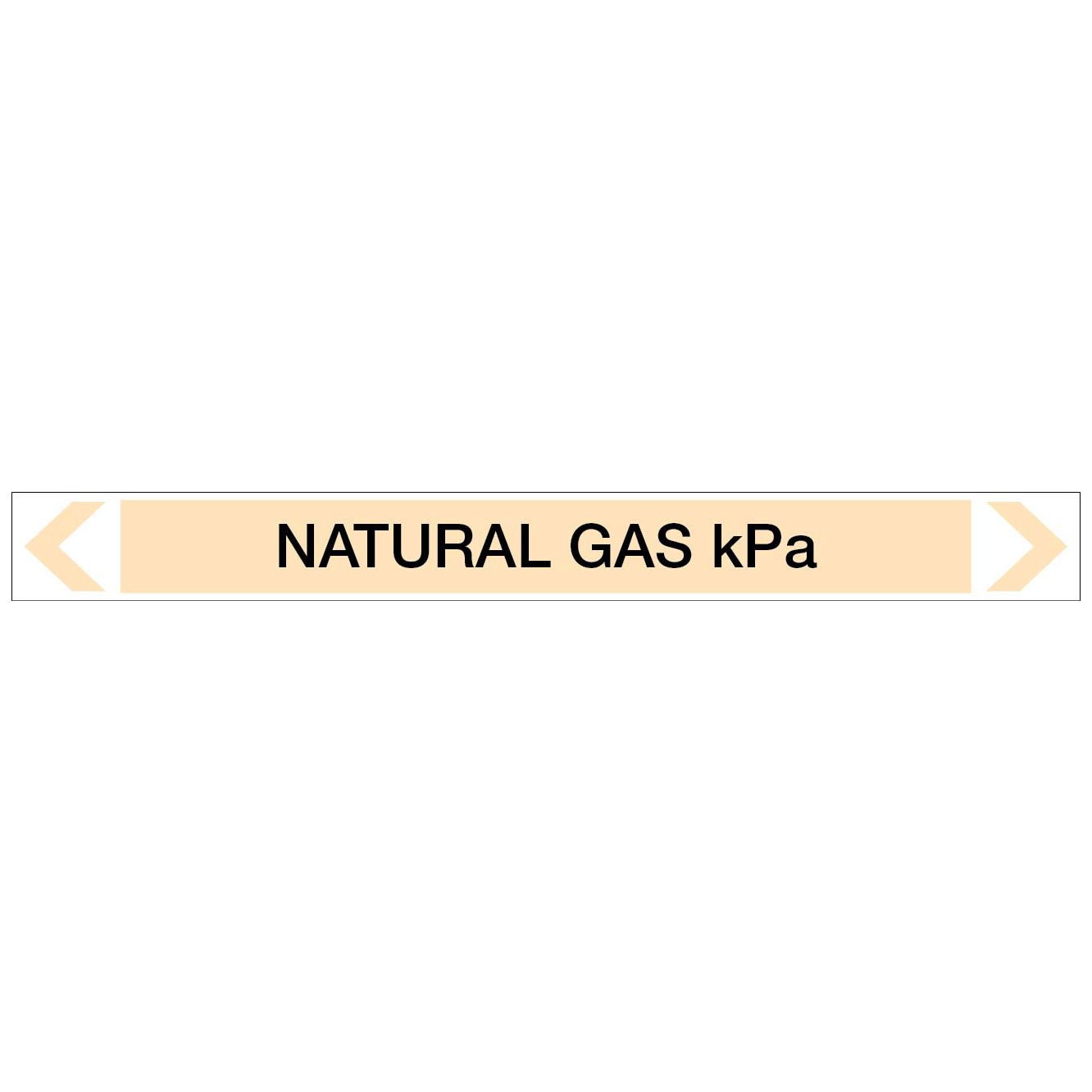 Gases - Natural Gas kPa - Pipe Marker Sticker - New Signs