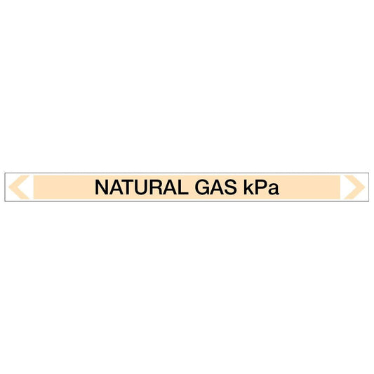 Gases - Natural Gas kPa - Pipe Marker Sticker - New Signs