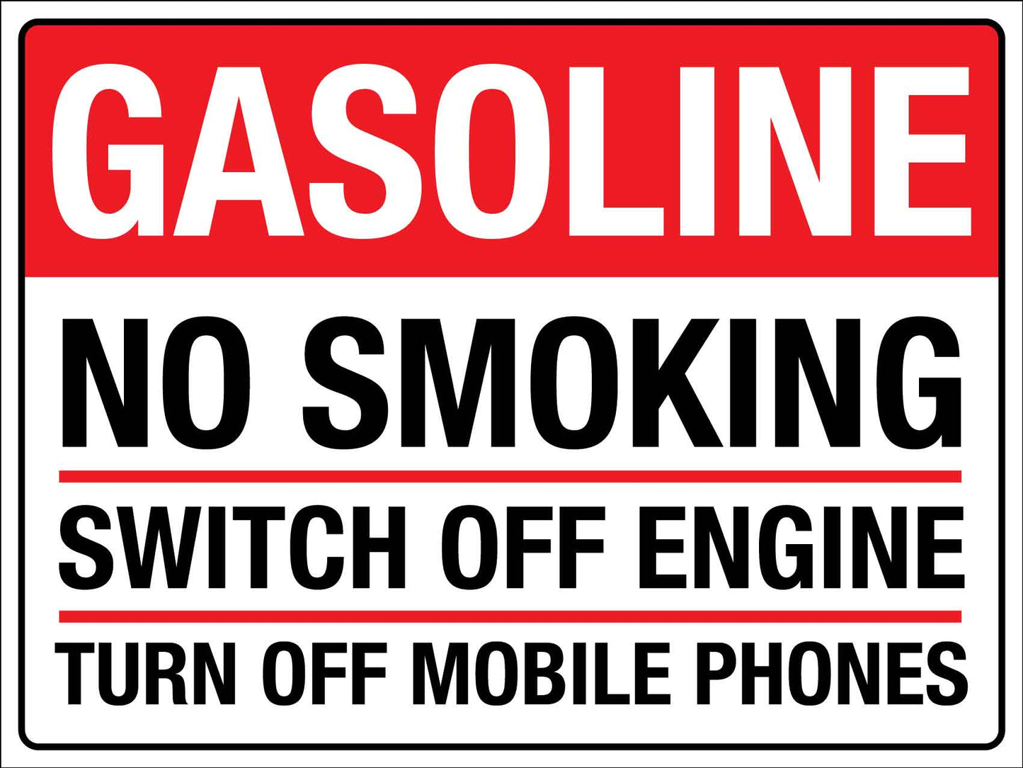 Gasoline No Smoking Sign - New Signs