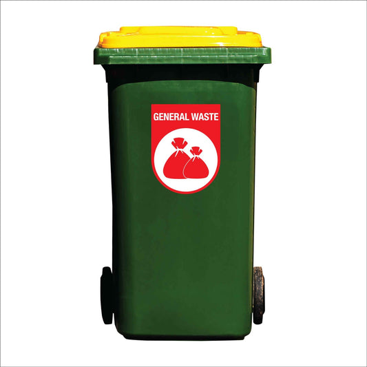 General Waste Arch Wheelie Bin Stickers - New Signs