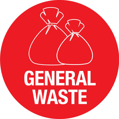 General Waste Circle Bin Sticker - New Signs