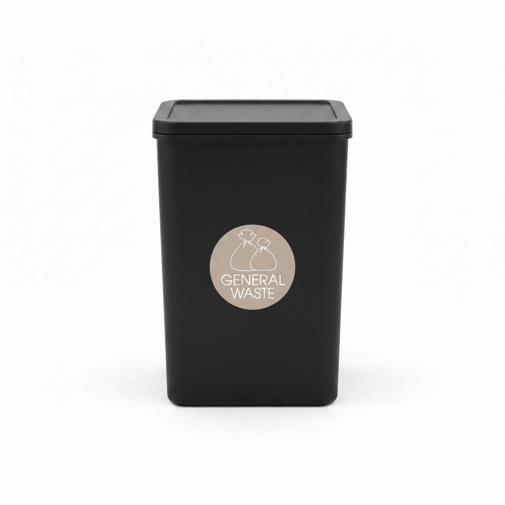 General Waste Fawn Background Circle Bin Sticker - New Signs