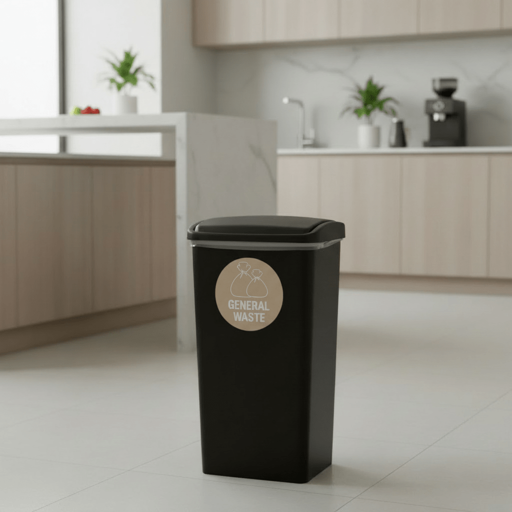 General Waste Fawn Background Circle Bin Sticker - New Signs