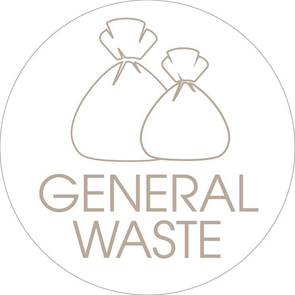 General Waste Fawn Circle Bin Sticker - New Signs