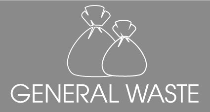 General Waste Grey Background Bin Sticker - New Signs