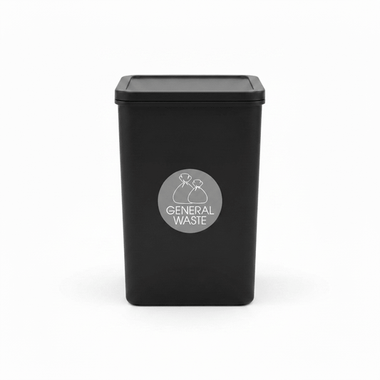 General Waste Grey Background Circle Bin Sticker - New Signs