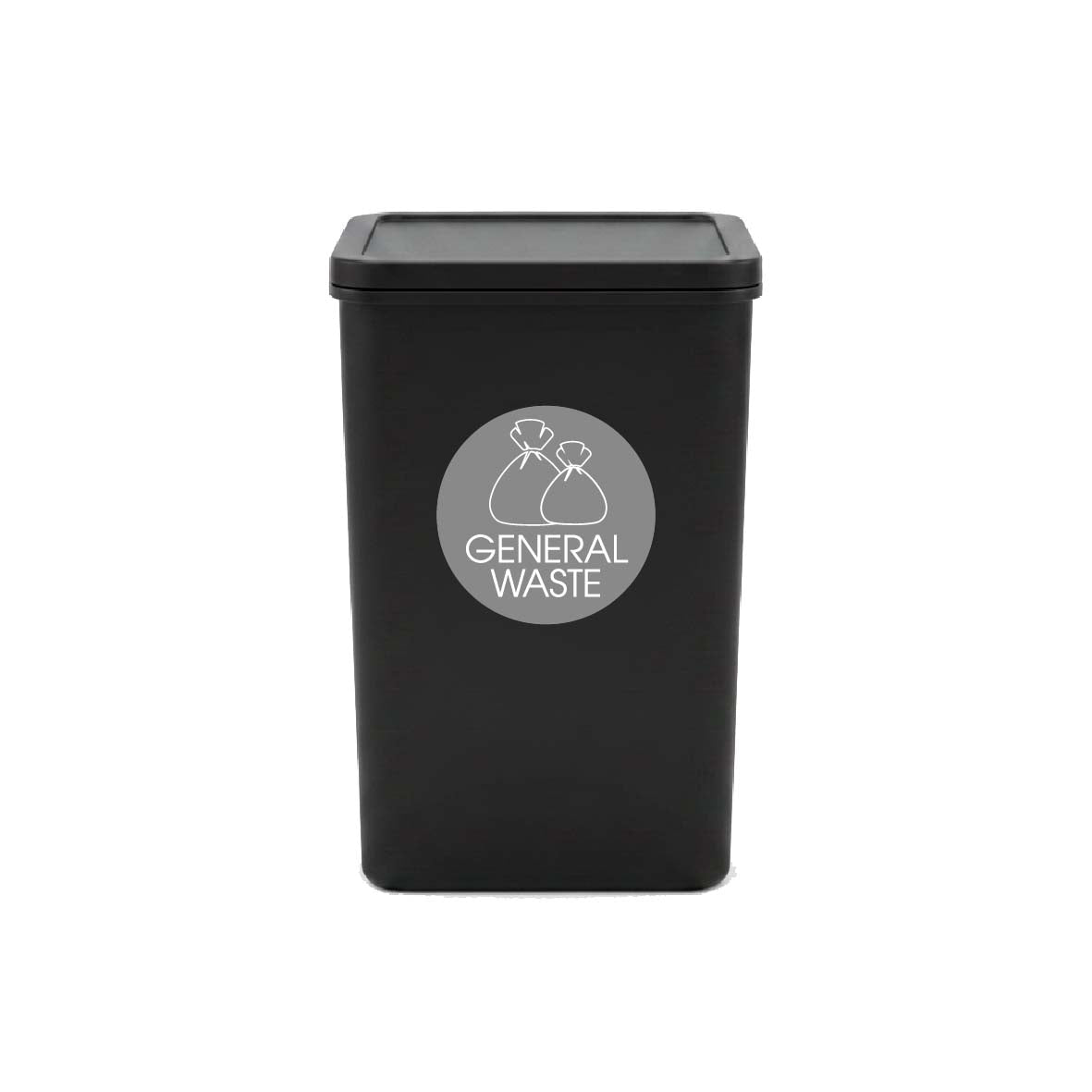 General Waste Grey Background Circle Bin Sticker - New Signs