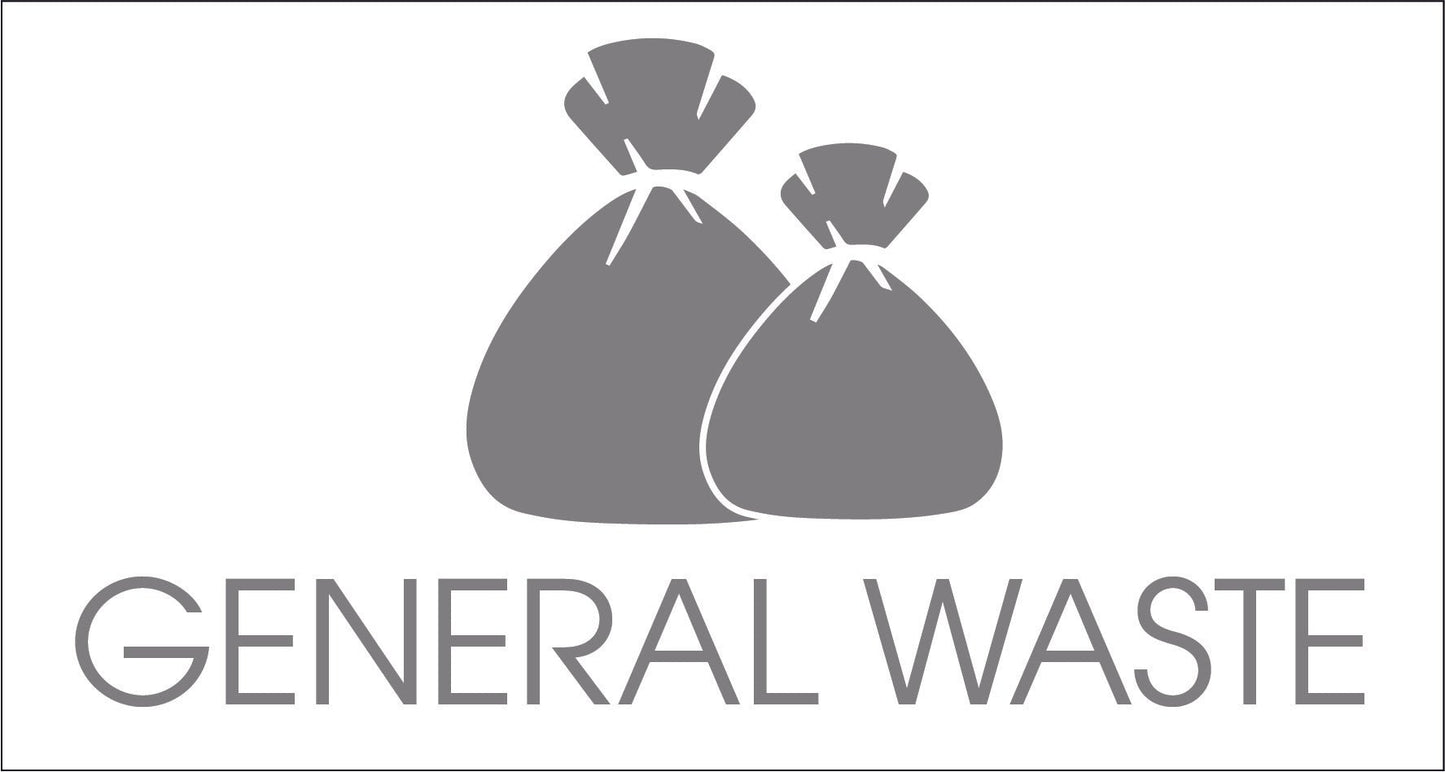 General Waste Grey Bin Sticker - New Signs