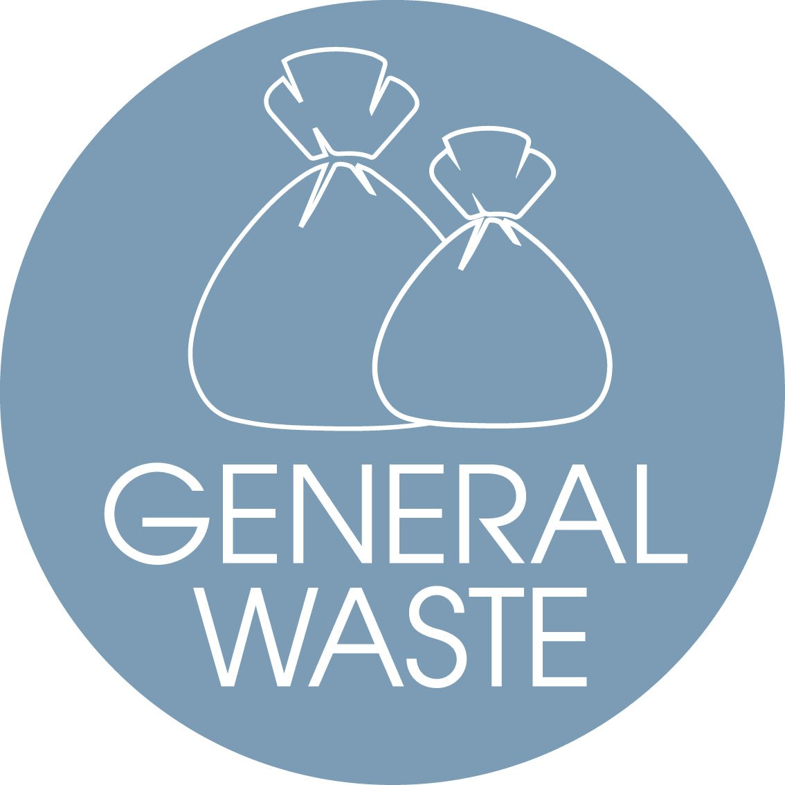 General Waste Ocean Background Circle Bin Sticker - New Signs