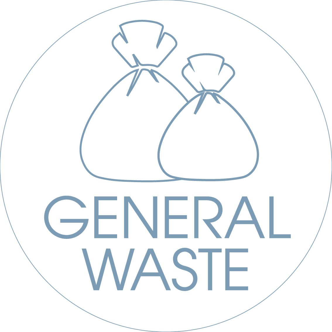 General Waste Ocean Circle Bin Sticker - New Signs