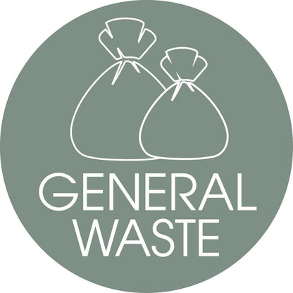 General Waste Sage Background Circle Bin Sticker - New Signs