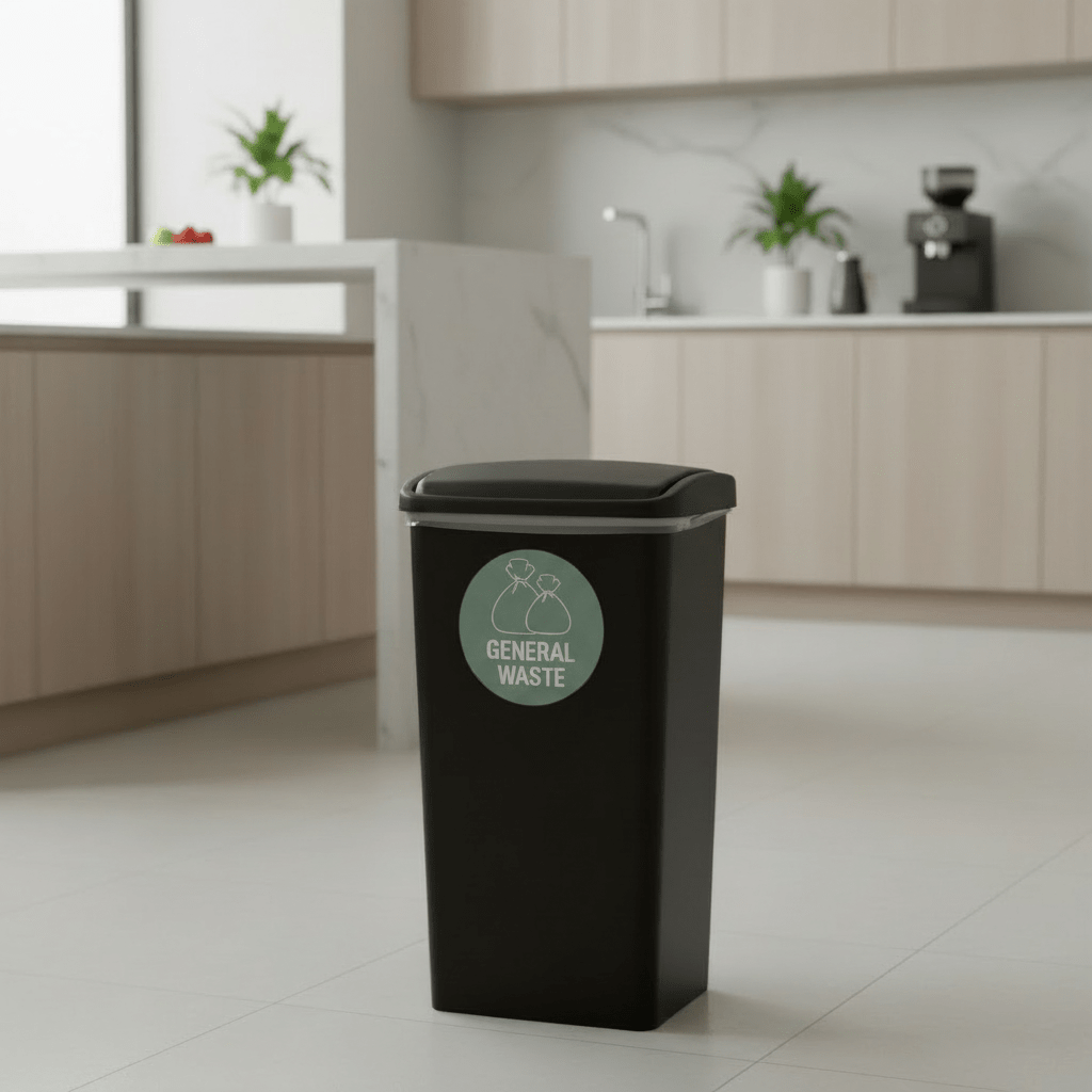 General Waste Sage Background Circle Bin Sticker - New Signs
