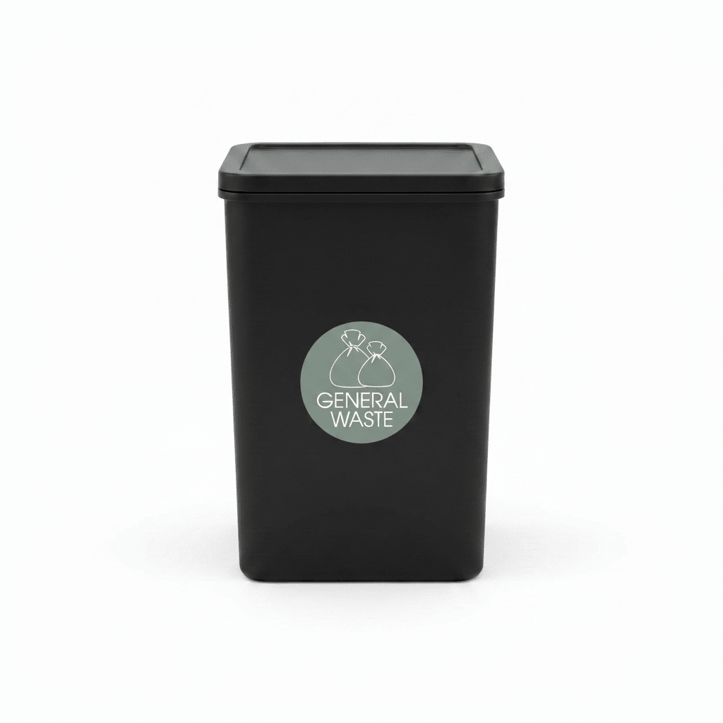 General Waste Sage Background Circle Bin Sticker - New Signs