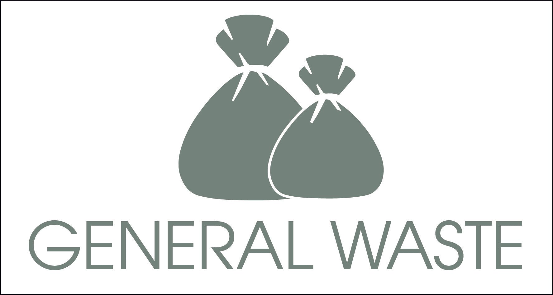 General Waste Sage Bin Sticker - New Signs