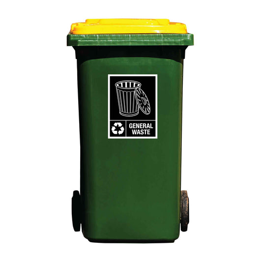 General Waste Wheelie Bin Stickers - New Signs