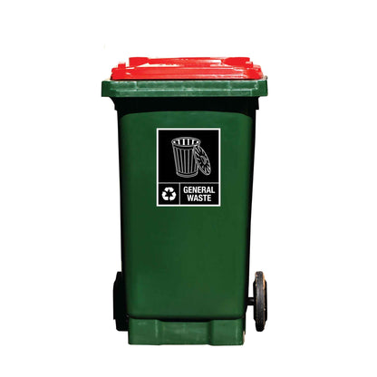 General Waste Wheelie Bin Stickers - New Signs
