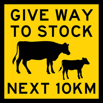 Give Way To Stock Next 10km Multi Message Traffic Sign - New Signs