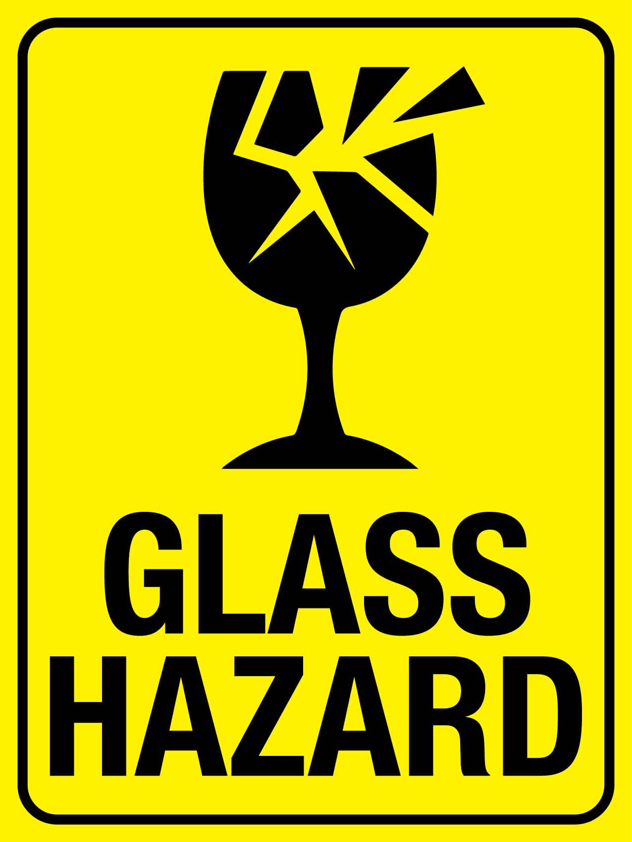 Glass Hazard Sign - New Signs