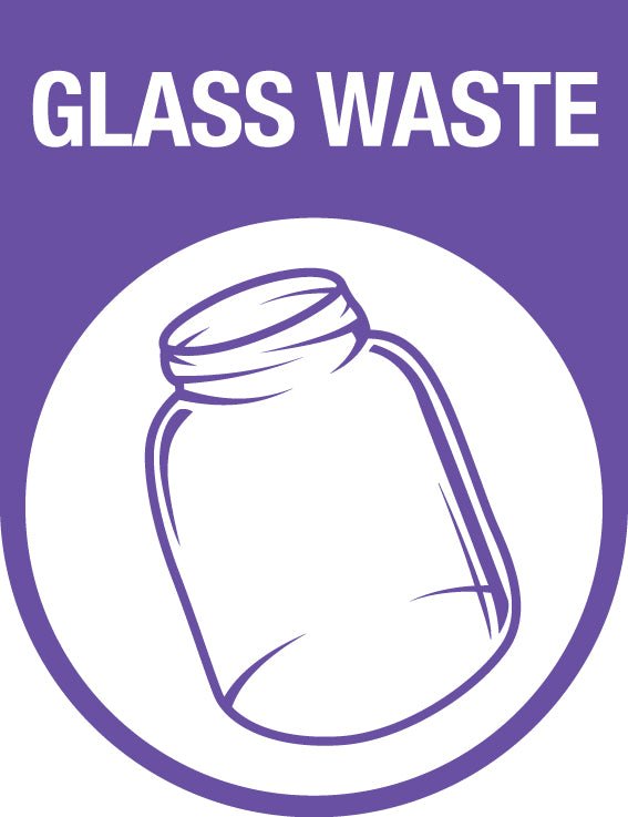 Glass Waste Arch Wheelie Bin Stickers - New Signs