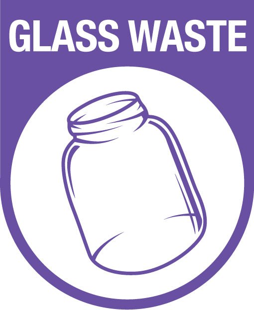 Glass Waste Arch Wheelie Bin Stickers - New Signs