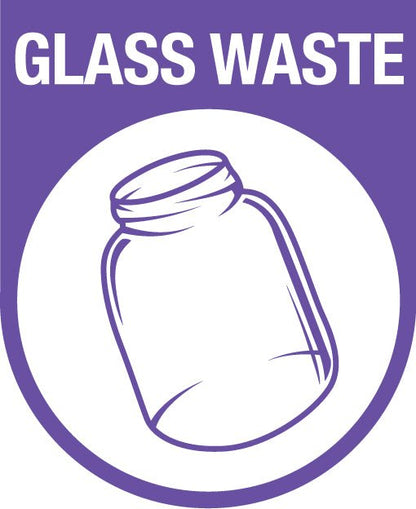Glass Waste Arch Wheelie Bin Stickers - New Signs