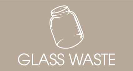 Glass Waste Fawn Background Bin Sticker - New Signs