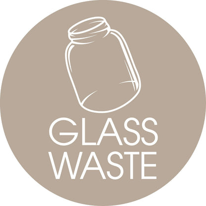 Glass Waste Fawn Background Circle Bin Sticker - New Signs