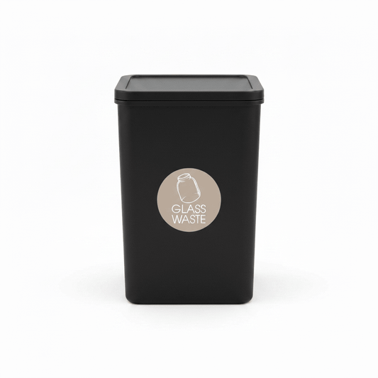 Glass Waste Fawn Background Circle Bin Sticker - New Signs