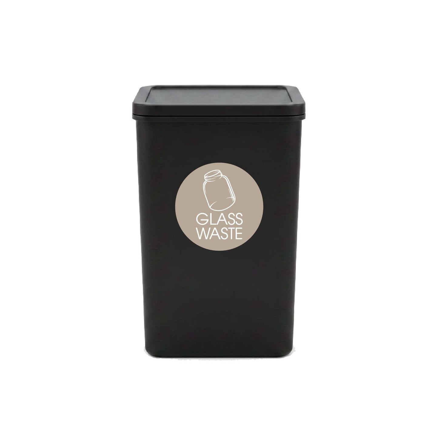 Glass Waste Fawn Background Circle Bin Sticker - New Signs