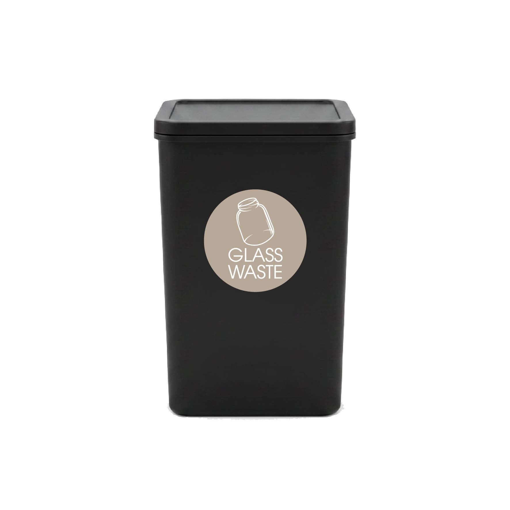 Glass Waste Fawn Background Circle Bin Sticker - New Signs