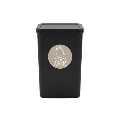 Glass Waste Fawn Background Circle Bin Sticker - New Signs