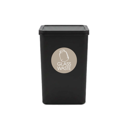 Glass Waste Fawn Background Circle Bin Sticker - New Signs