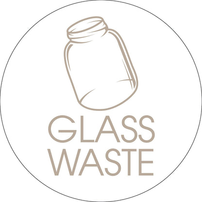 Glass Waste Fawn Circle Bin Sticker - New Signs