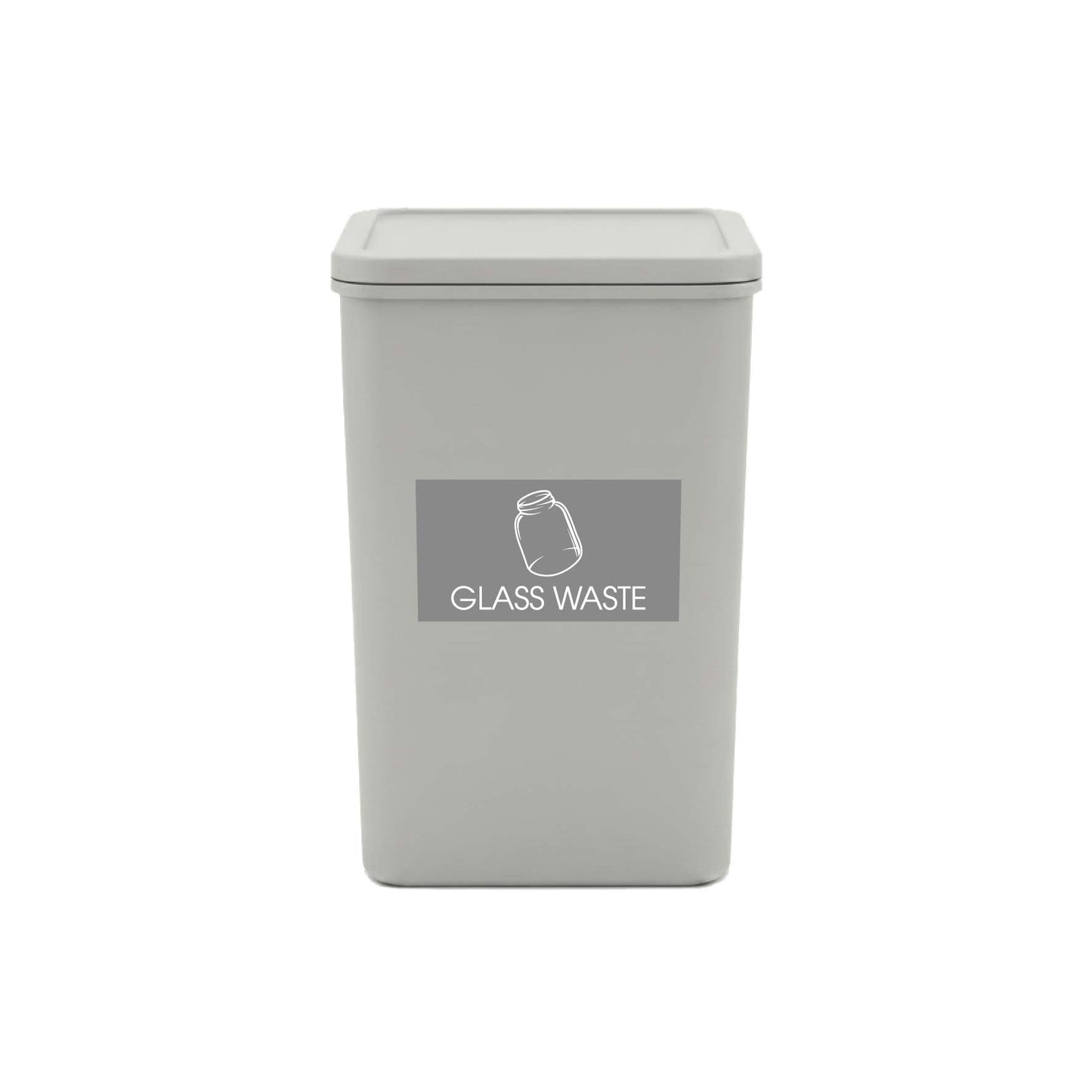 Glass Waste Grey Background Bin Sticker - New Signs