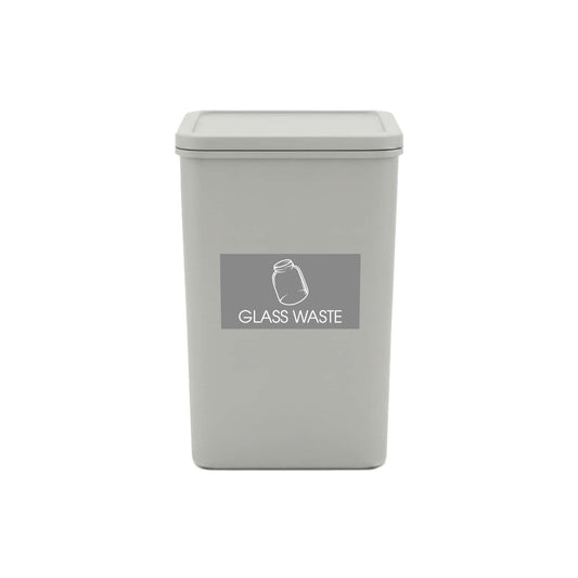 Glass Waste Grey Background Bin Sticker - New Signs