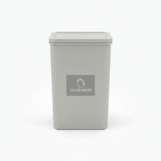 Glass Waste Grey Background Bin Sticker - New Signs