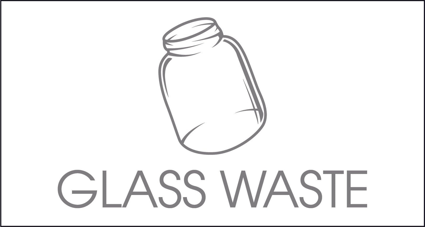 Glass Waste Grey Bin Sticker - New Signs
