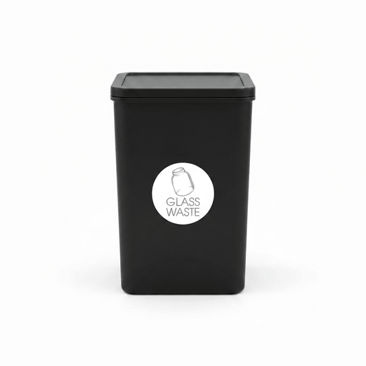 Glass Waste Grey Circle Bin Sticker - New Signs