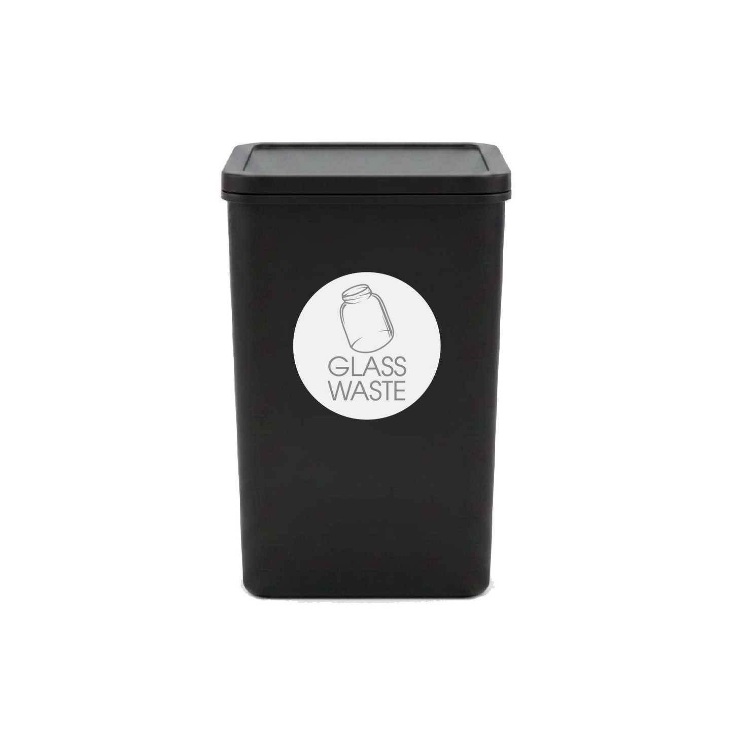 Glass Waste Grey Circle Bin Sticker - New Signs